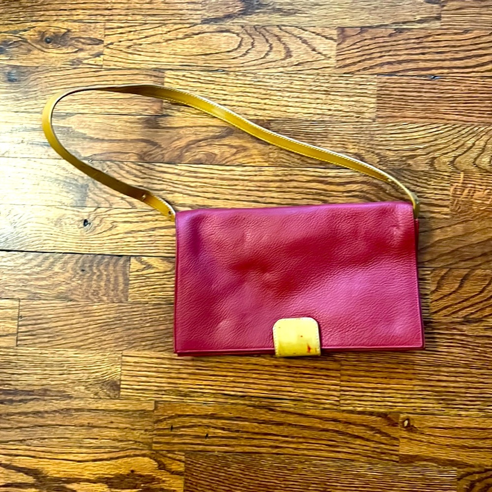 NEW Tote Le Monte, red peoples leather bag